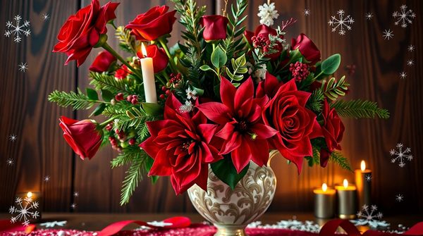 Compositions lumineuses de noël : beauté et magie florale